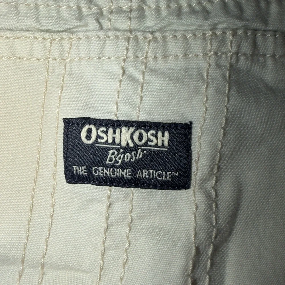 OshKosh Bgosh Kids Cream Canvas Anchor Print Roll Cuff Overalls 3T OSH89379-SSI